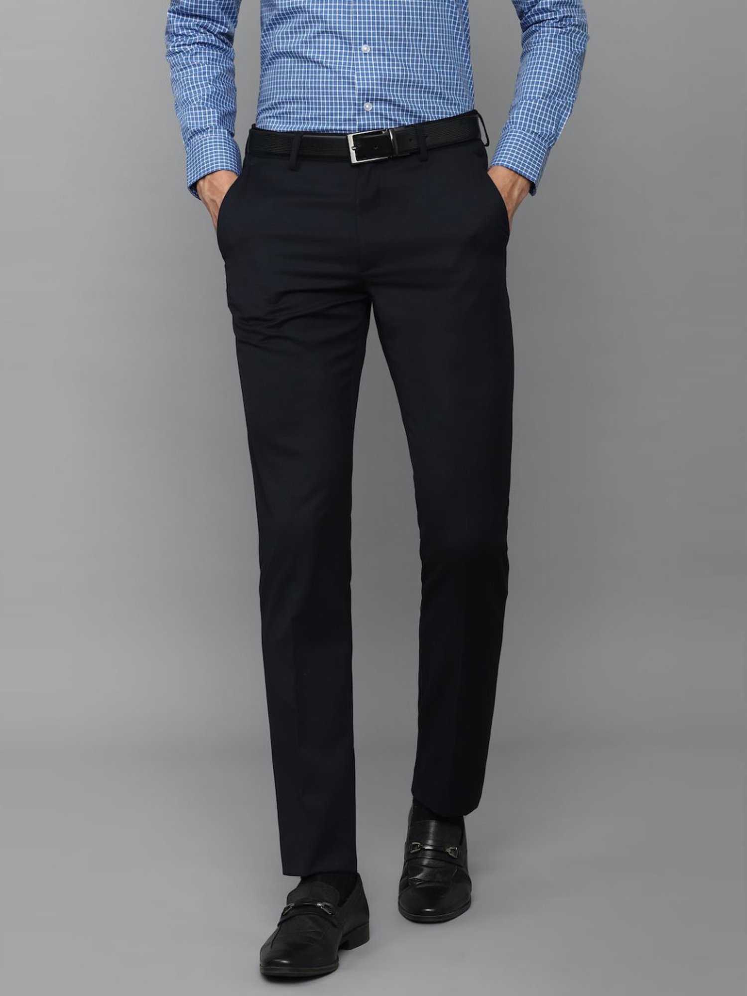 Louis Philippe Black Slim Fit Trousers