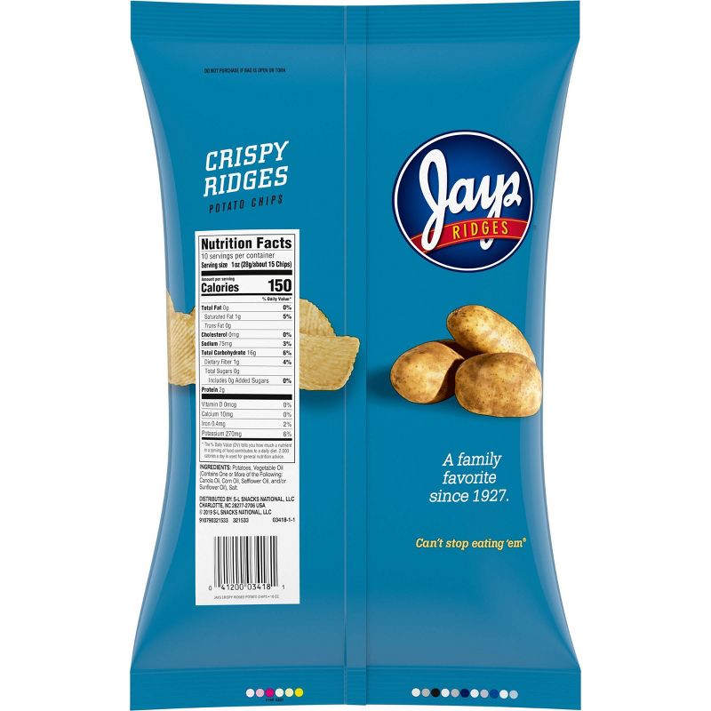 Jays Crispy Ridges Potato Chips - 10oz