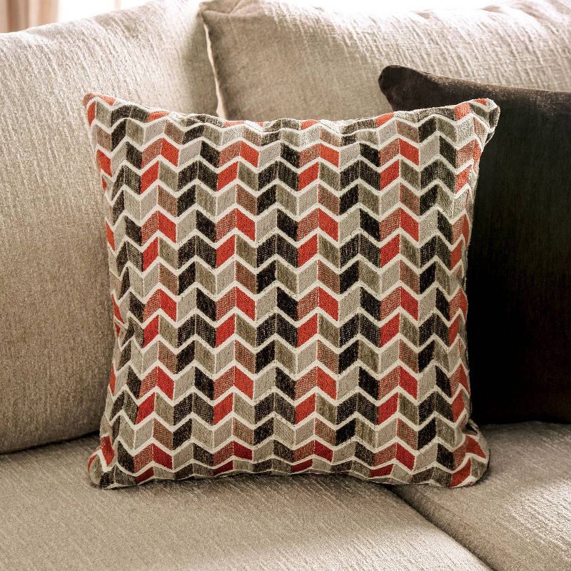 Sandrock Upholstered Sectional Beige/Dark Brown/Vermilion - HOMES: Inside + Out