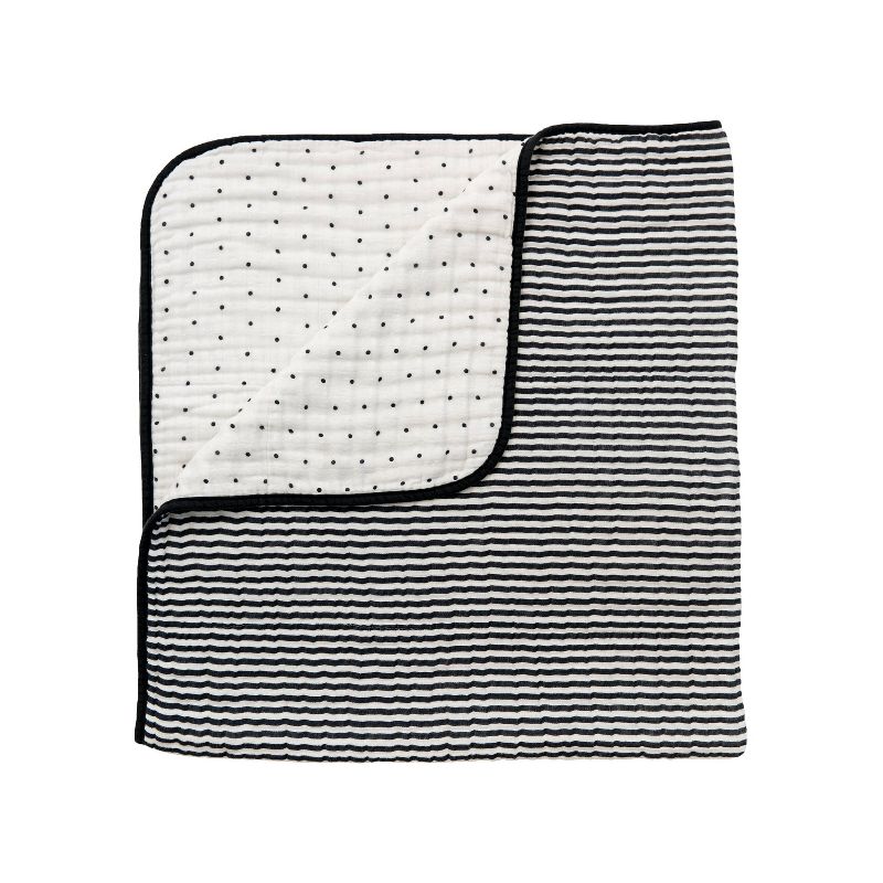 Clementine Kids Black and White Stripe Quilt