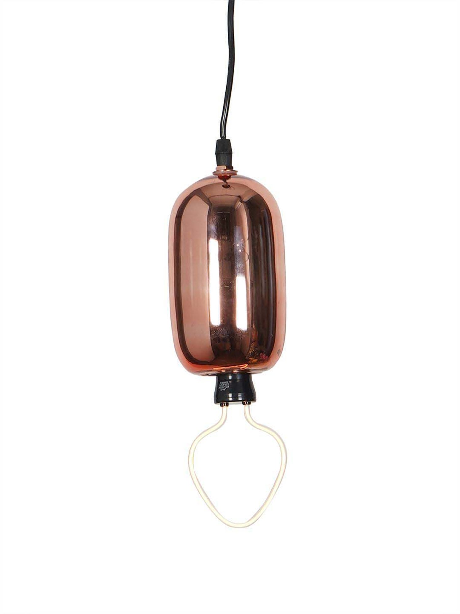 Fos Lighting Modern Copper Glass Capsule Pendant Light - Set of 1
