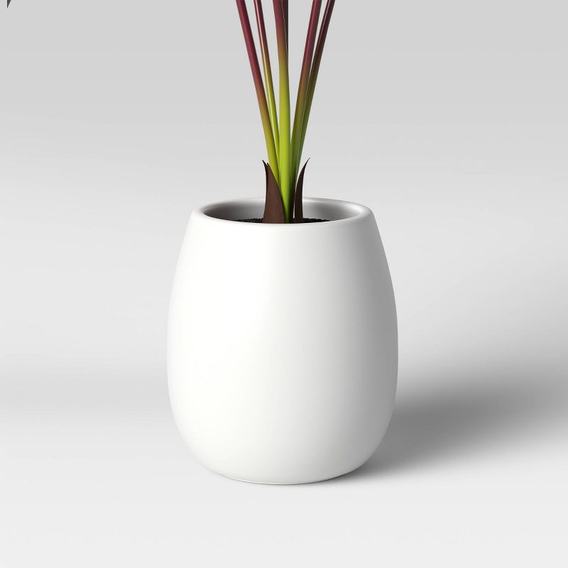 Faux Tropical Purple Diamond Leaf Plant in White Pot - Opalhouse™