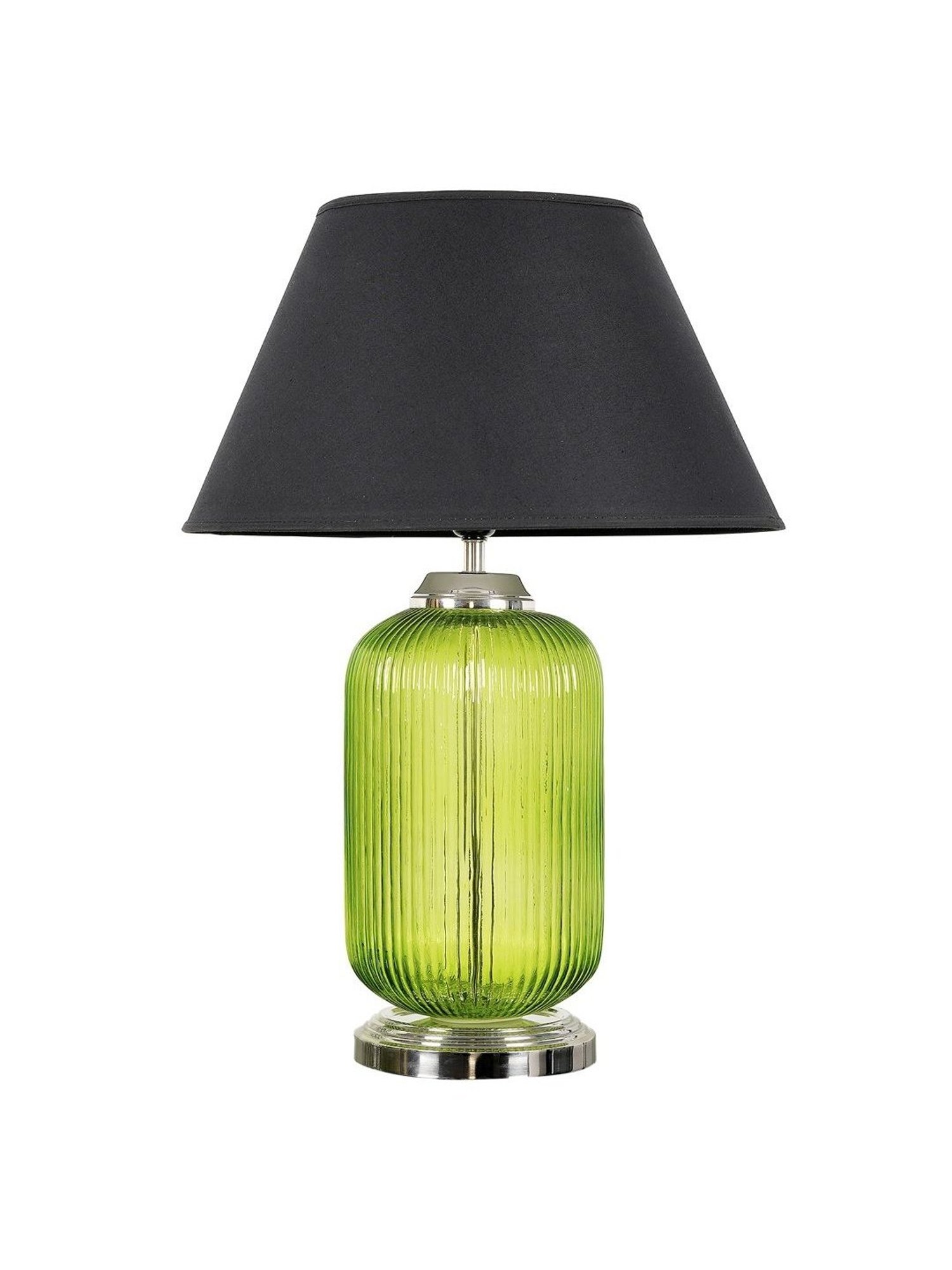 Kapoor Lamp Shades Green & Black Glass Maloto Luster Finish Cotton Shade Table Lamp