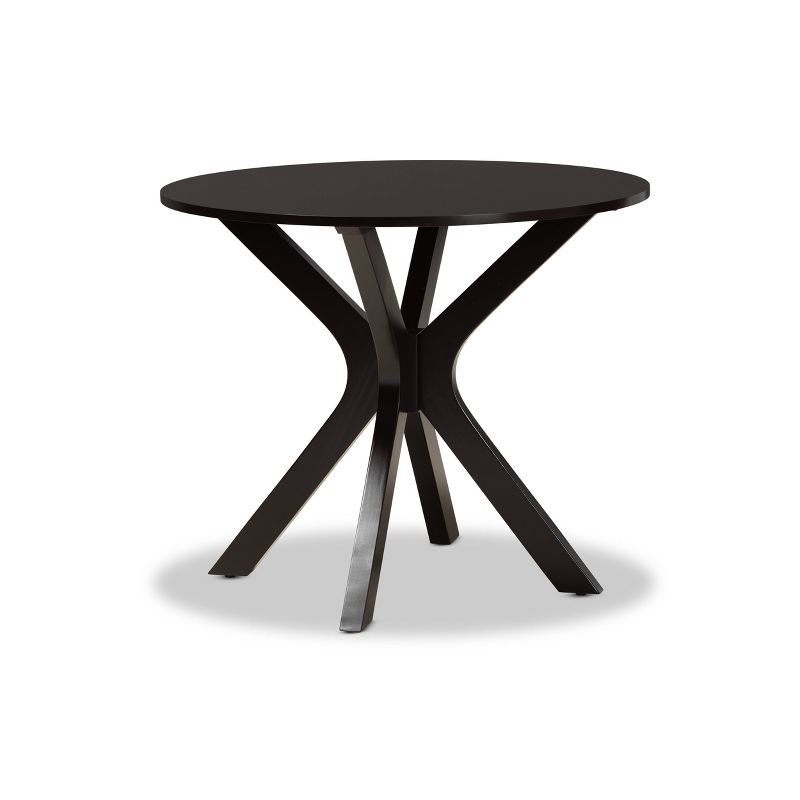 5pc Callie Fabric Upholstered and Wood Dining Set Gray/Brown - Baxton Studio