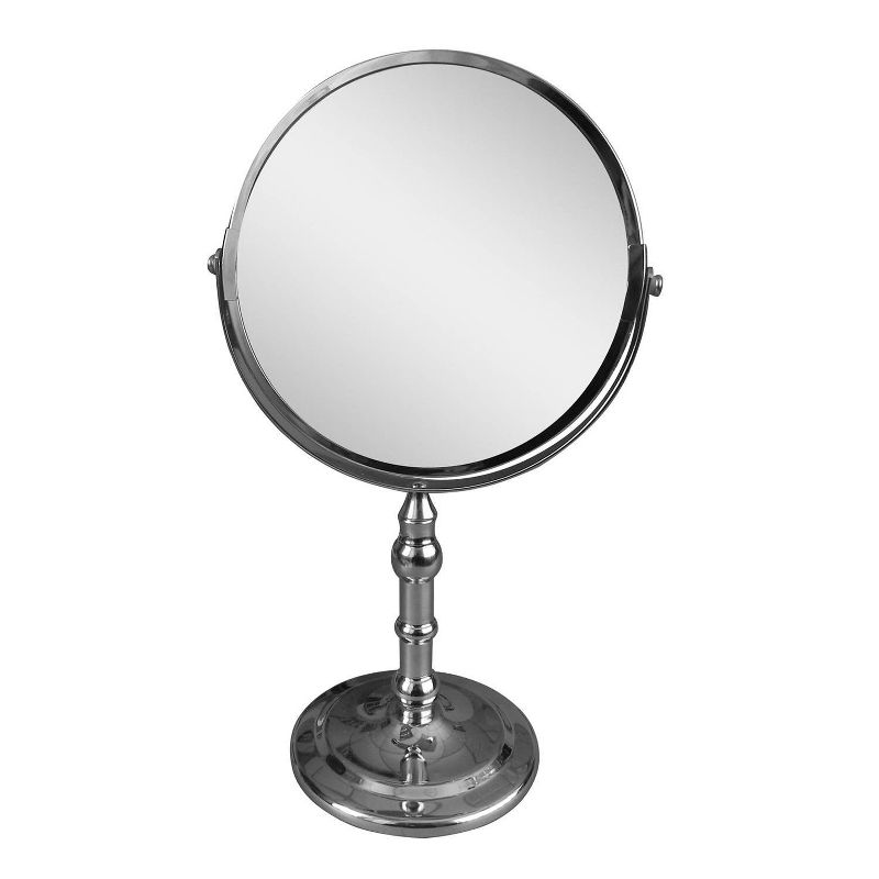 Katherine Freestanding Bath Magnifying Makeup Mirror Light Silver 13" - Elegant Home Fashions