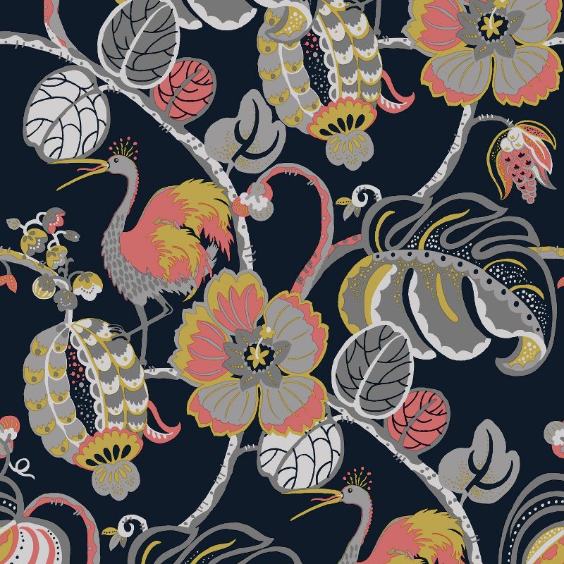 Tropical Fete Self-Adhesive Removable Wallpaper By Genevieve Gorder Really Rouge