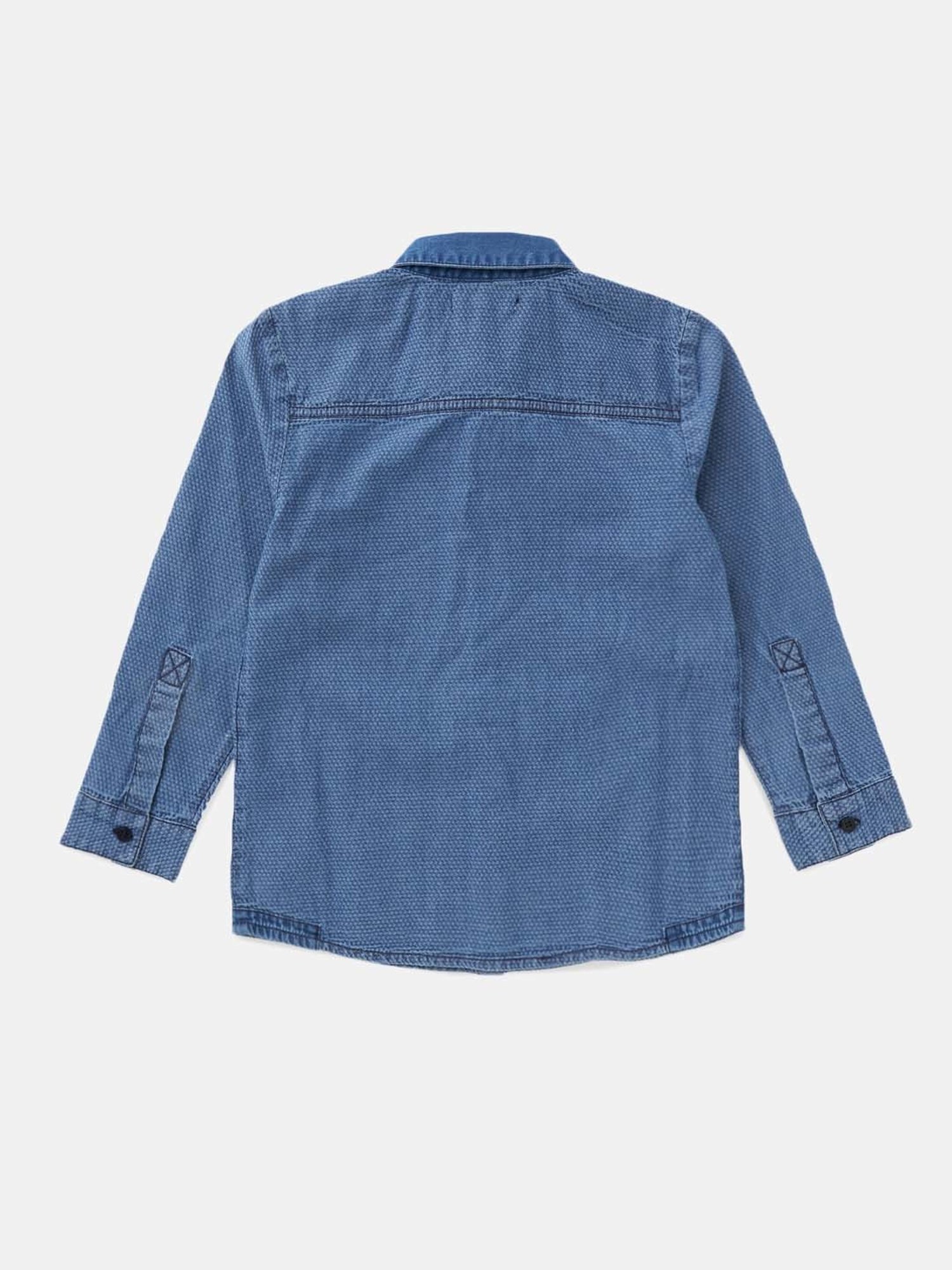 Angel & Rocket Boys Blue Cotton Regular Fit Full Sleeves Shirt