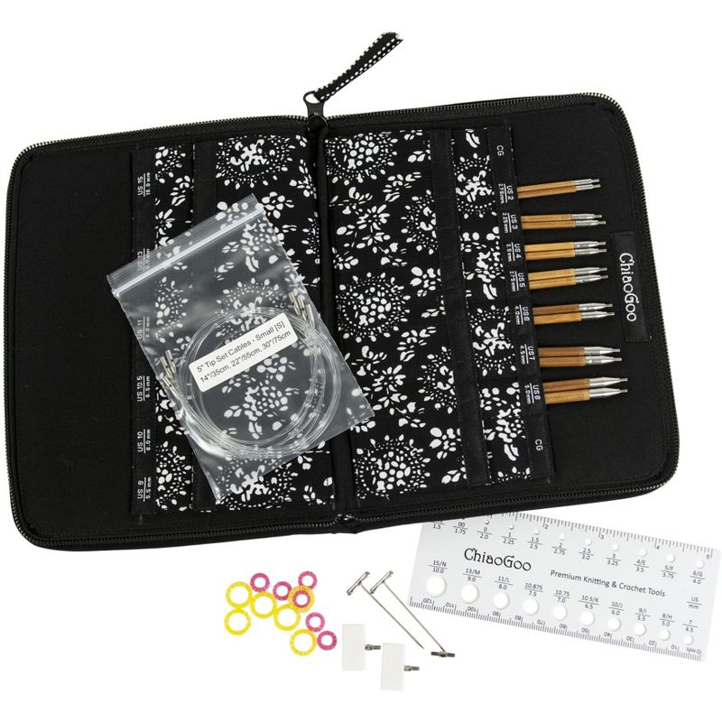 ChiaoGoo SPIN Bamboo Intchg Knitting Needle 5" Tip Set-Small