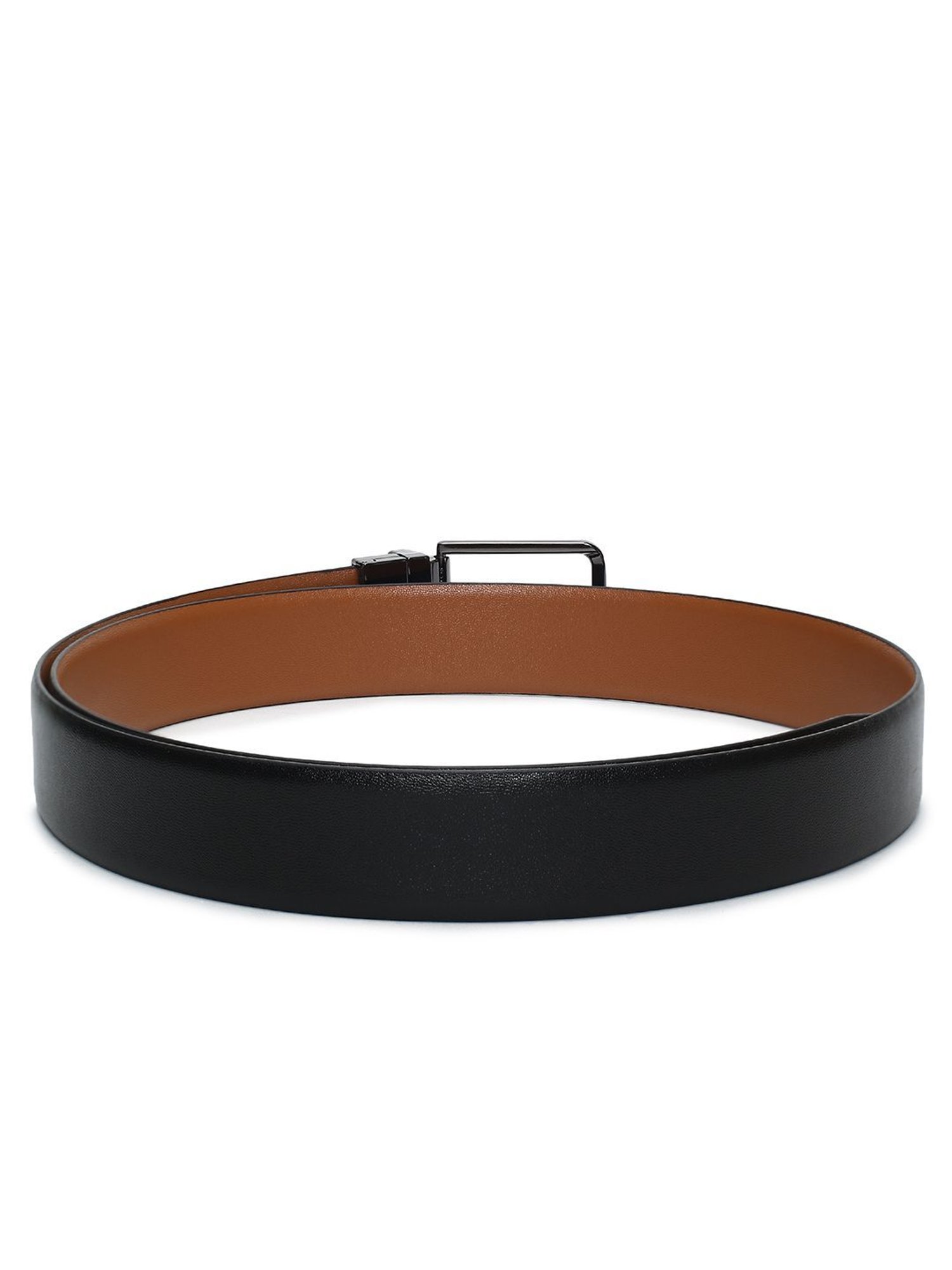 Crusset Black Leather Formal Belt for Men