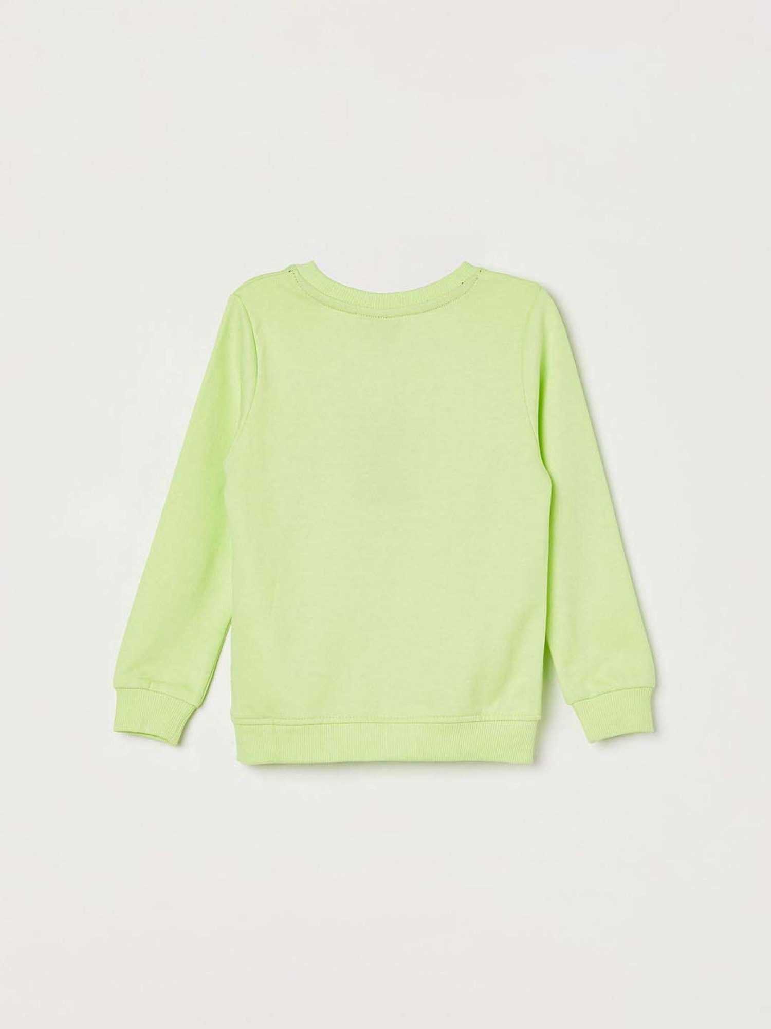 Juniors by Lifestyle Kids Lime Green Cotton Printed Full Sleeves Sweatshirt