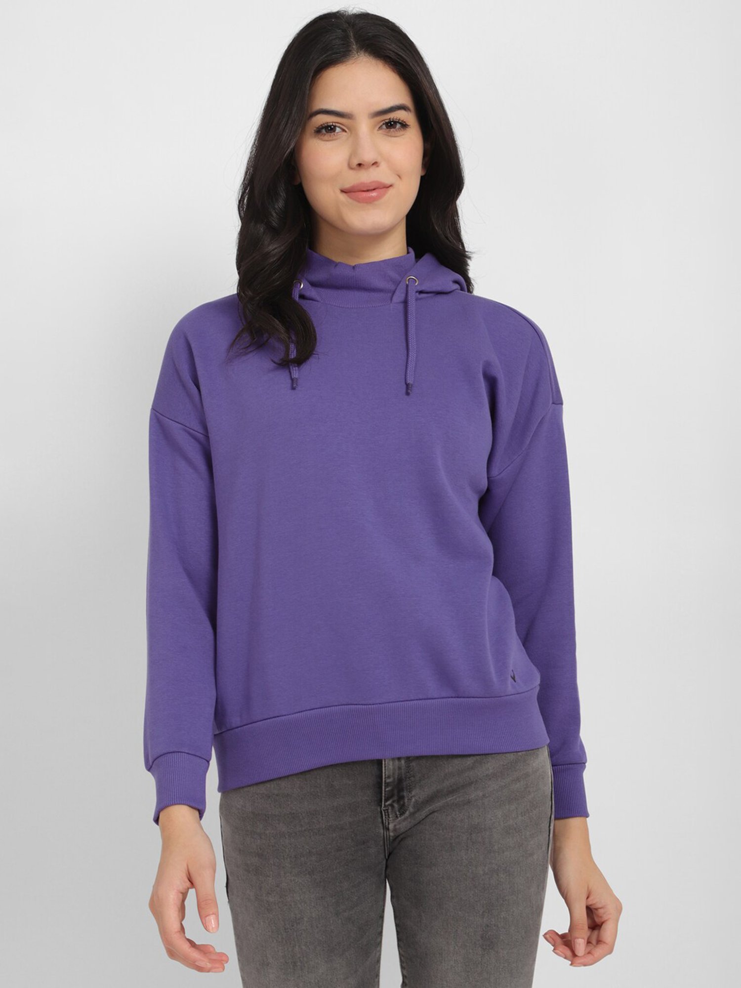 Allen Solly Purple Cotton Regular Fit Hoodie