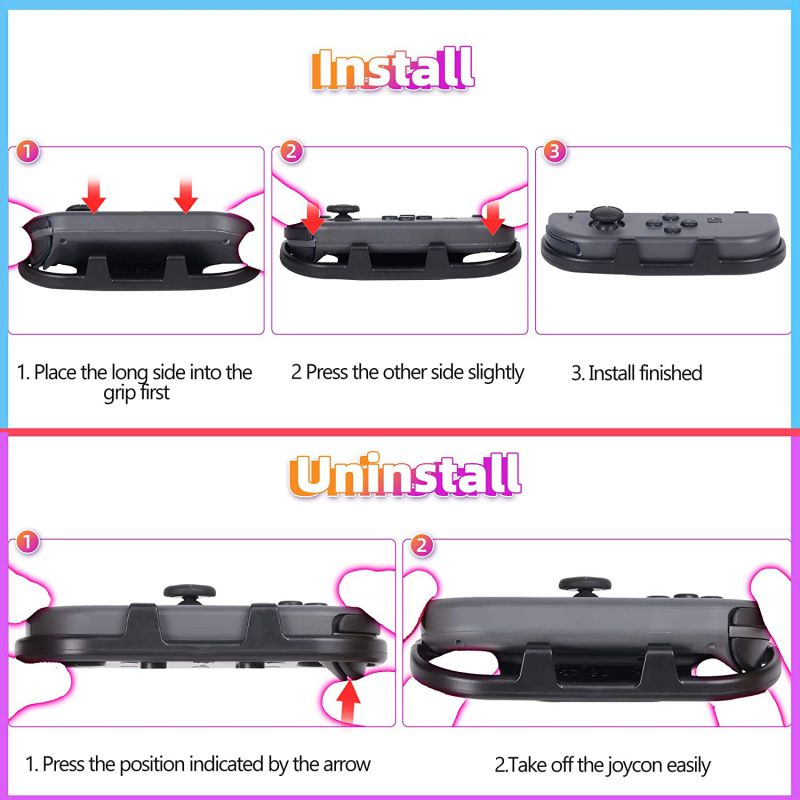 Wristband is suitable for Just Dance 2021 2020 2019 switch, hands-free elastic wristband, suitable for Nintnedo Switch dance accessories, a pair of JoyCon grips (black), adult version