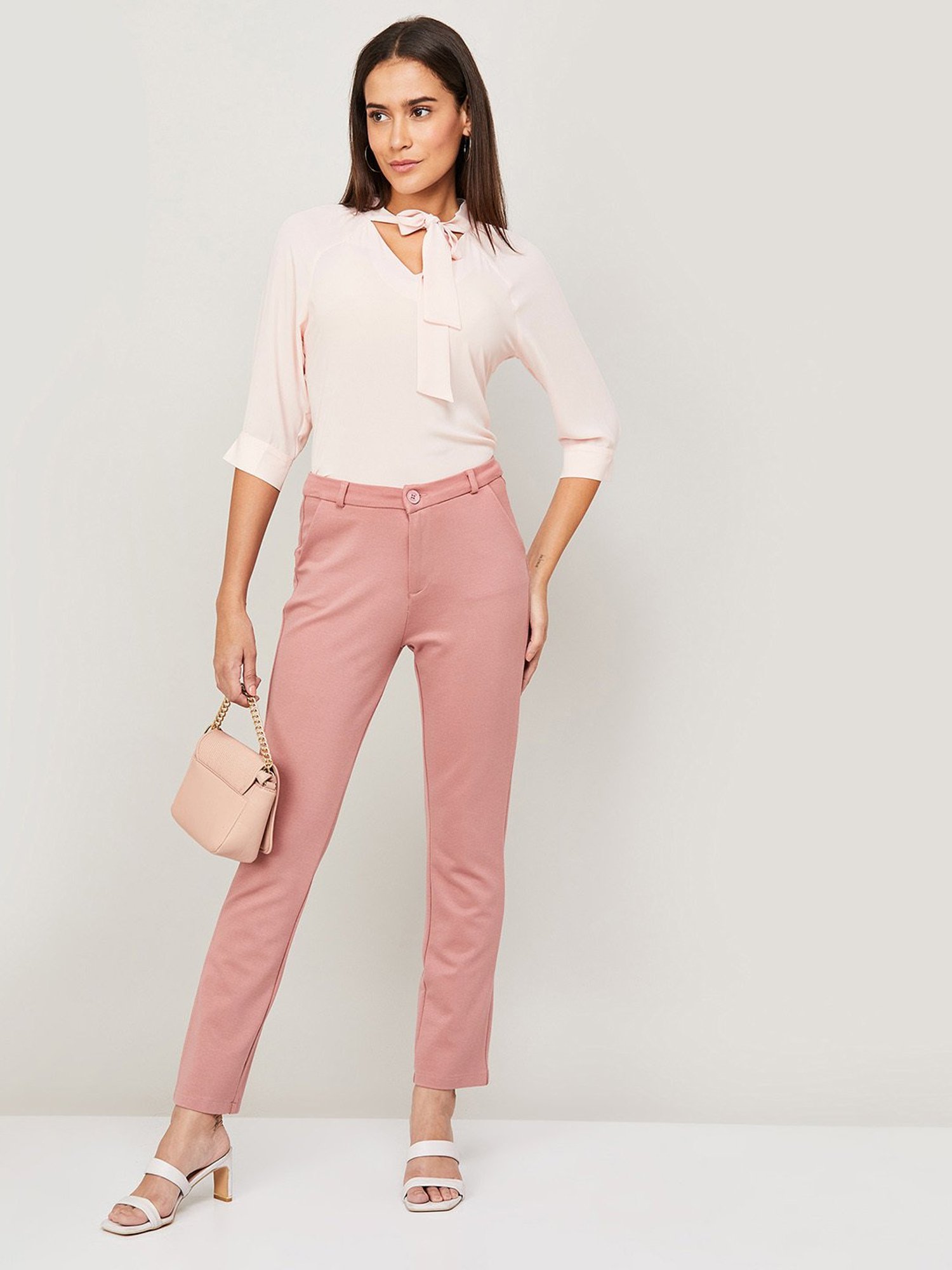 Code by Lifestyle Peach Regular Fit Top