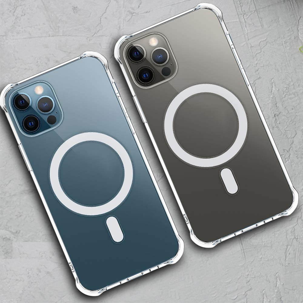 Designed for iPhone 12 Pro/12 Case 6.1", Magnetic Phone Case Compatible with MagSafe, [Anti-Yellow] [Ultra Slim] [200% Drop Protection] TPU+PC Hybrid Protective Cover for iPhone 12 Pro - Clear