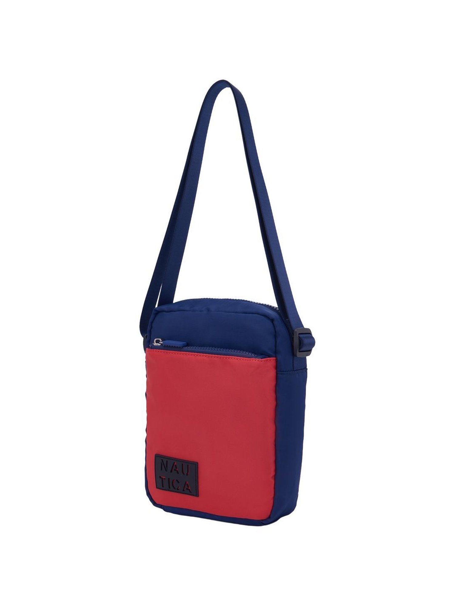 Nautica Navy Blue & Red Color Block Medium Sling Handbag