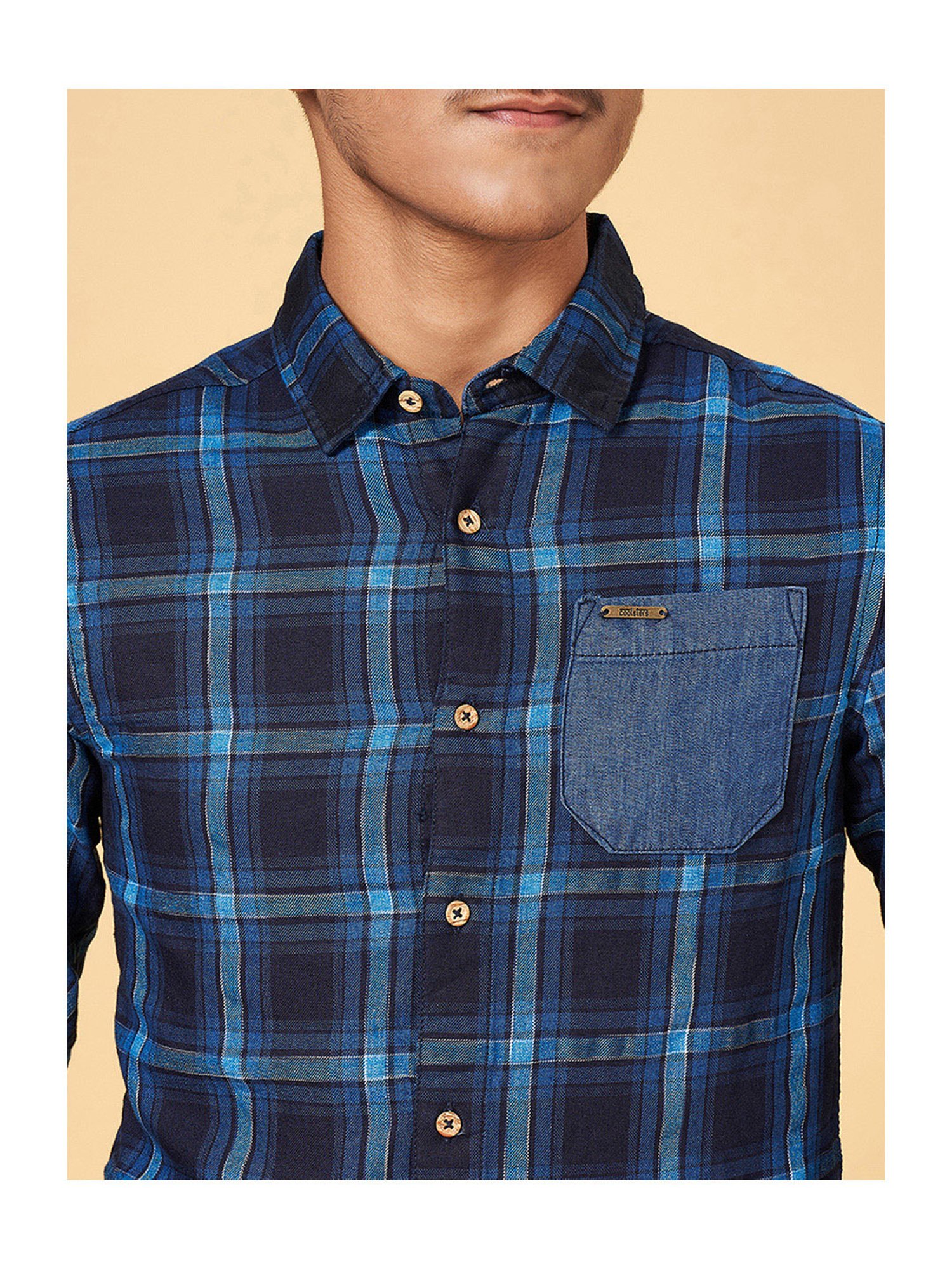 Coolsters by Pantaloons Kids Indigo Checks Full Sleeves Shirt