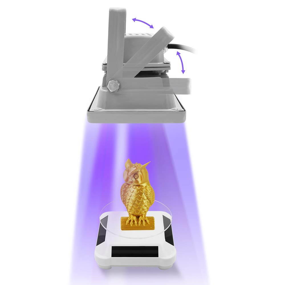Aystkniet UV Light for Resin Curing with Solar Turntable, 405nm UV Curing Light for SLA/DLP/LCD 3D Printer Solidify Photosensitive Resin with 200W Output Affect