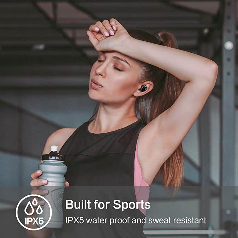 Bluetooth 50 Deep Bass True Wireless Earbuds Builtin Microphone  T3 Sports Wireless Headphones 68 Hours Continuous Playtime 60 Hours Total Playtime with Charging Case IPX5 Water Proof
