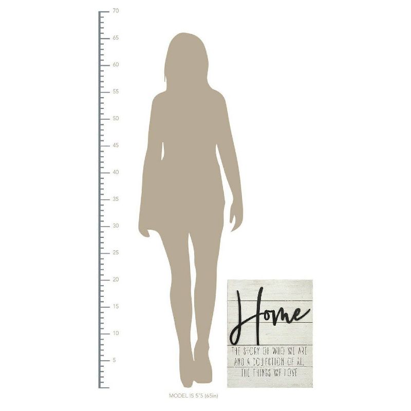 15.75" x 20" "Home" Wall Decor White - Stratton Home Décor
