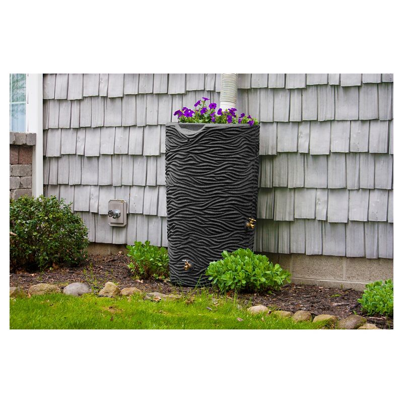 Impressions Palm 65 Gallon Rain Saver - Dark Granite - Good Ideas