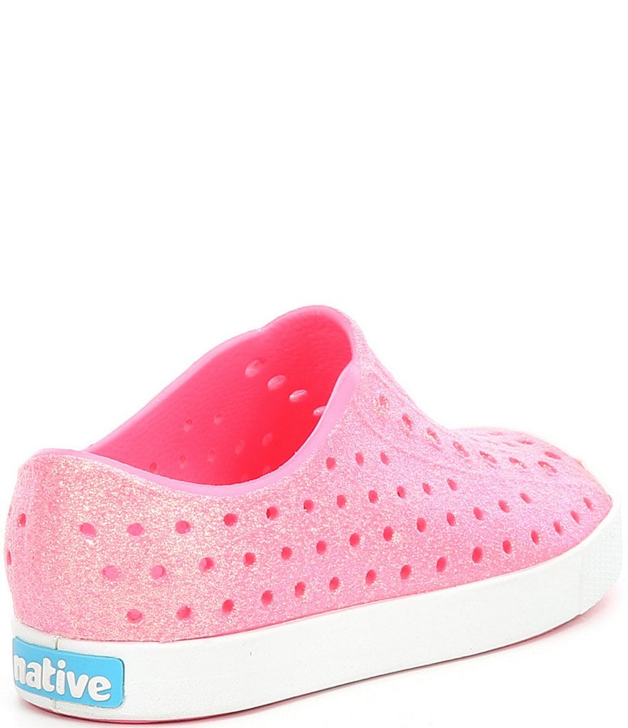 Native Girls' Jefferson Bling Glitter Perforated Slip-On Sneakers (Toddler)