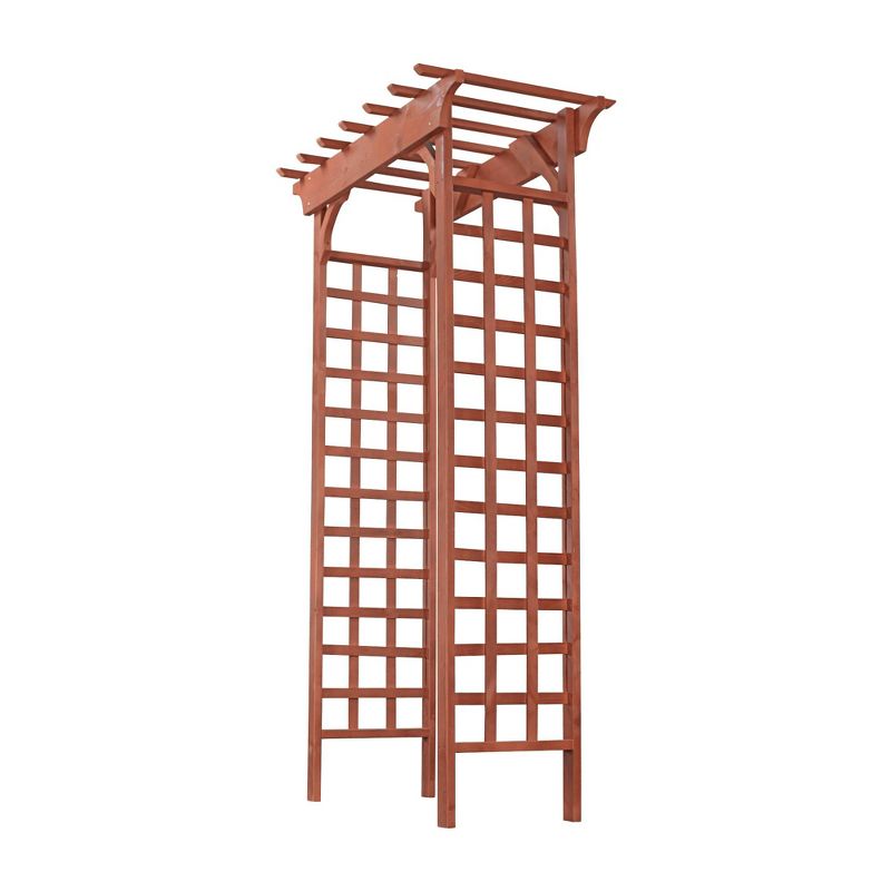 83" Cedar Garden Decorative Structures Arbor - Brown - Leisure Season