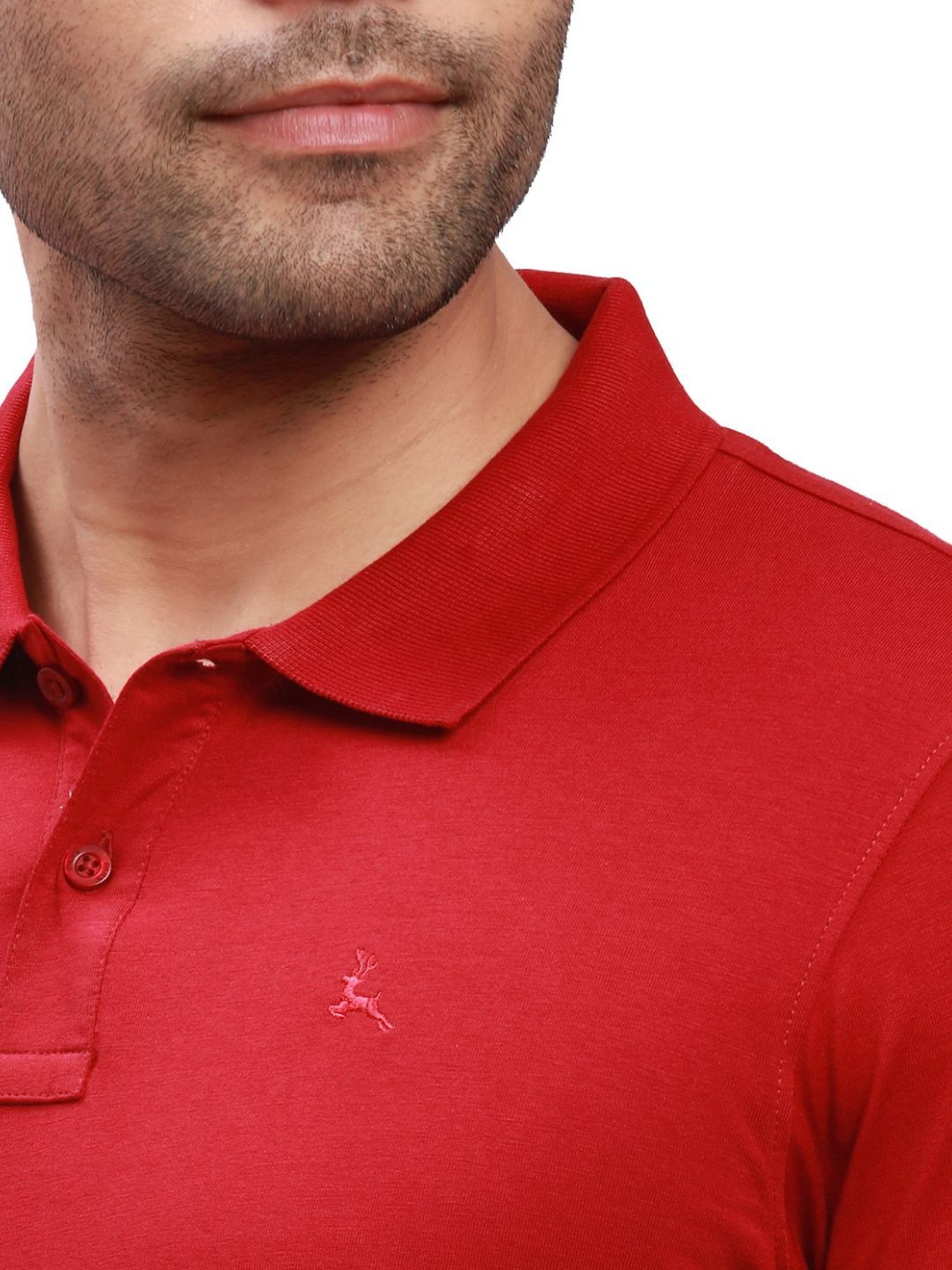 Parx Maroon Cotton Regular Fit Polo T-Shirt