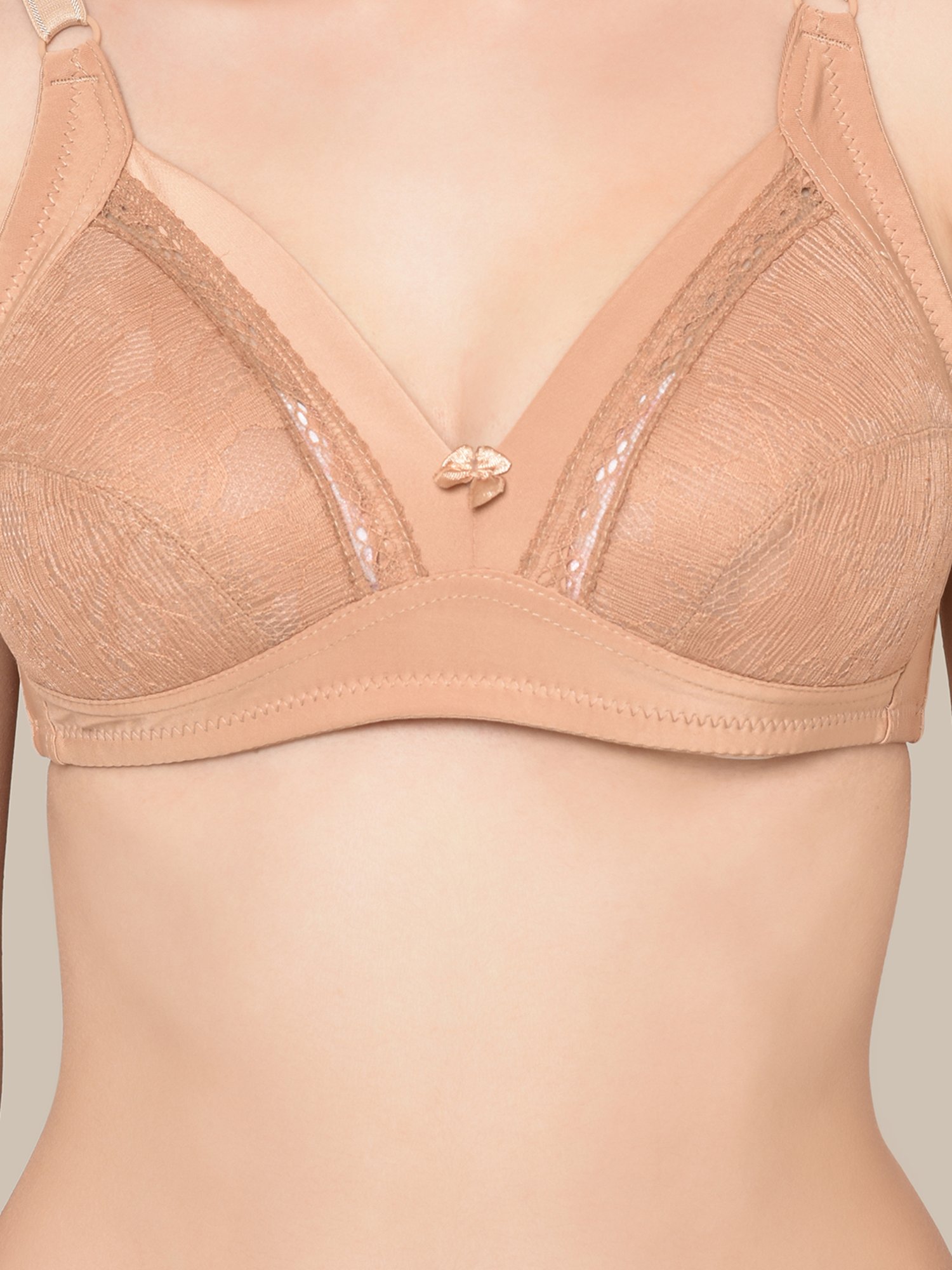Da Intimo Beige Non Wired Non Padded Full Coverage Bra