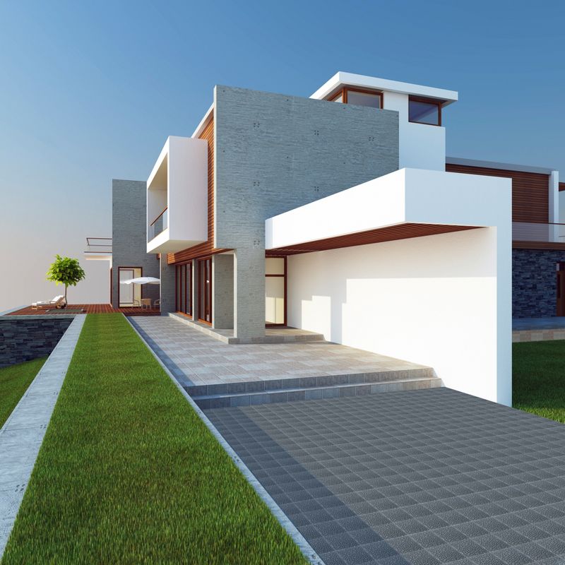 Gardenised Interlocking Cobbled Stone Look Garden Pathway Tiles, Decorative Floor Grass Pavers Anti- Slip Mat, 5 pack  