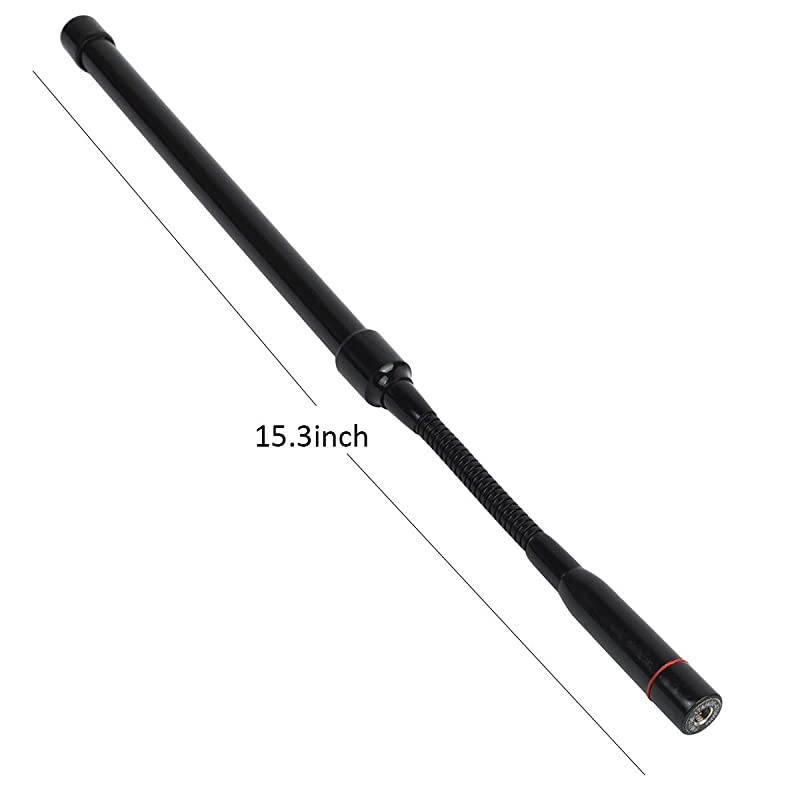 SMA Male Gooseneck CS Tactical with Black Fiberglass Antenna VHFUHF Dual Band 15inch Antenna for Two Way Radio VX6R VX7R VX8d VX2R UV3R PX2R THUV3R ZT2R