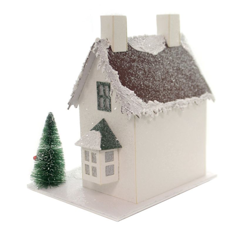Christmas 8.5" Sitter White House Lighted  -  Decorative Figurines