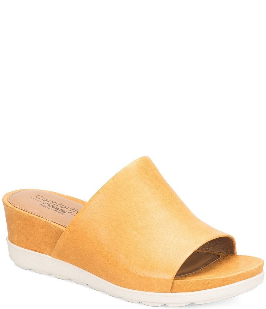 Comfortiva Pax Leather Wrapped Wedge Slides