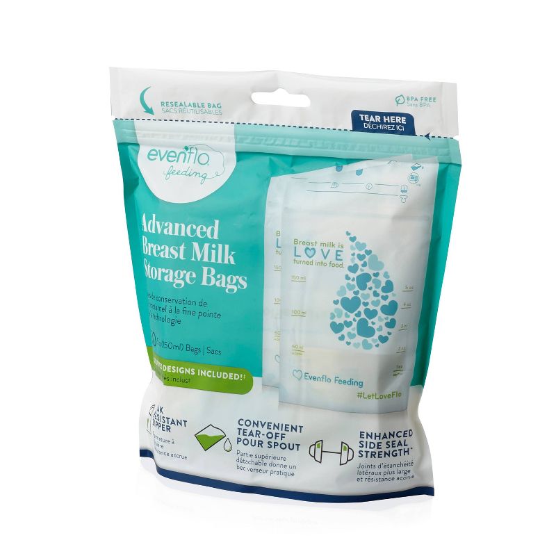 Evenflo Advanced Breast Milk Storage Bags 5oz, 50ct
