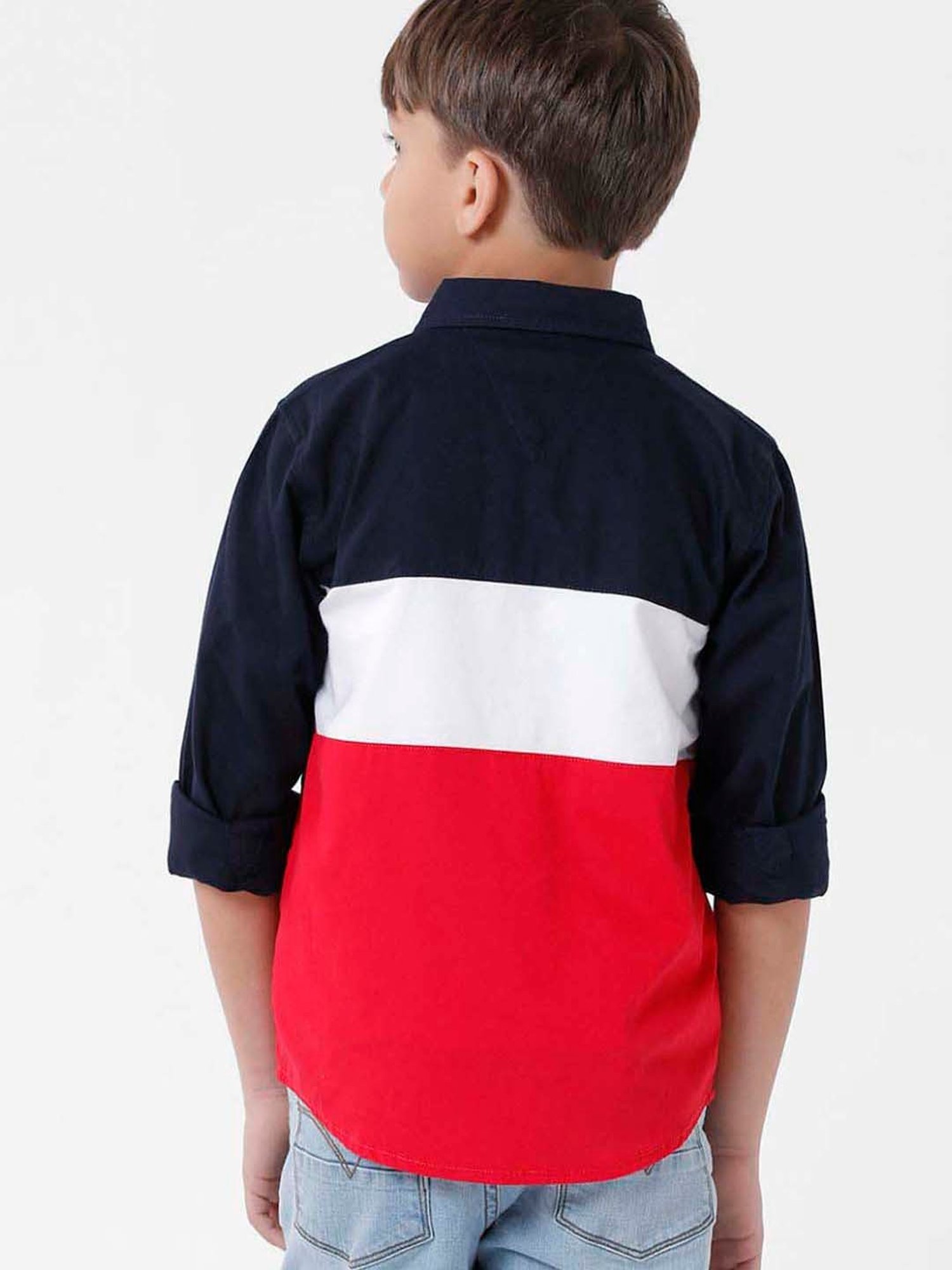 Kate & Oscar Kids Multicolor Cotton Color Block Full Sleeves Shirt
