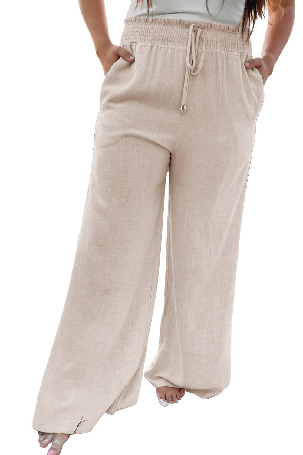 Real Teal Plus Size Drawstring Wide Leg Jeans