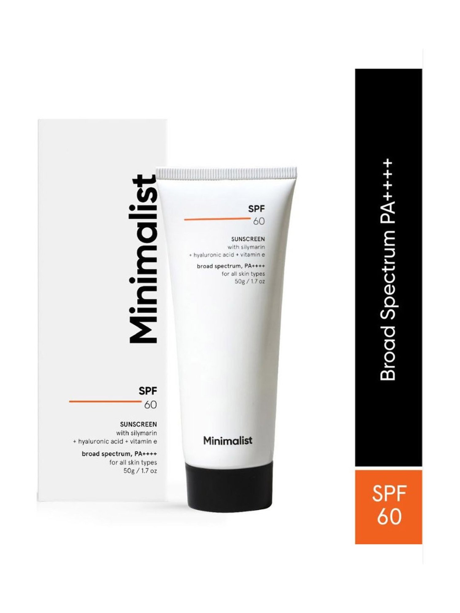 Minimalist SPF 60 Face Sunscreen with Anti oxidant Silymarin - 50 gm