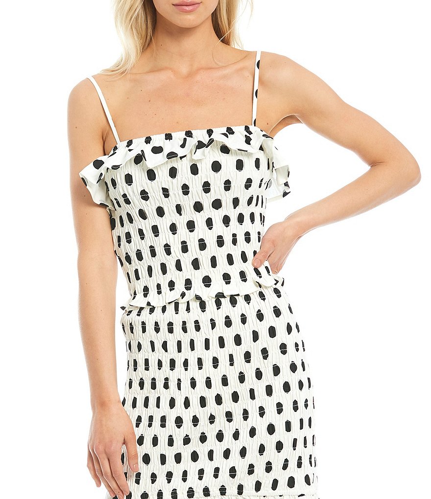 WAYF Double Ruffle V-Neck Peplum Top