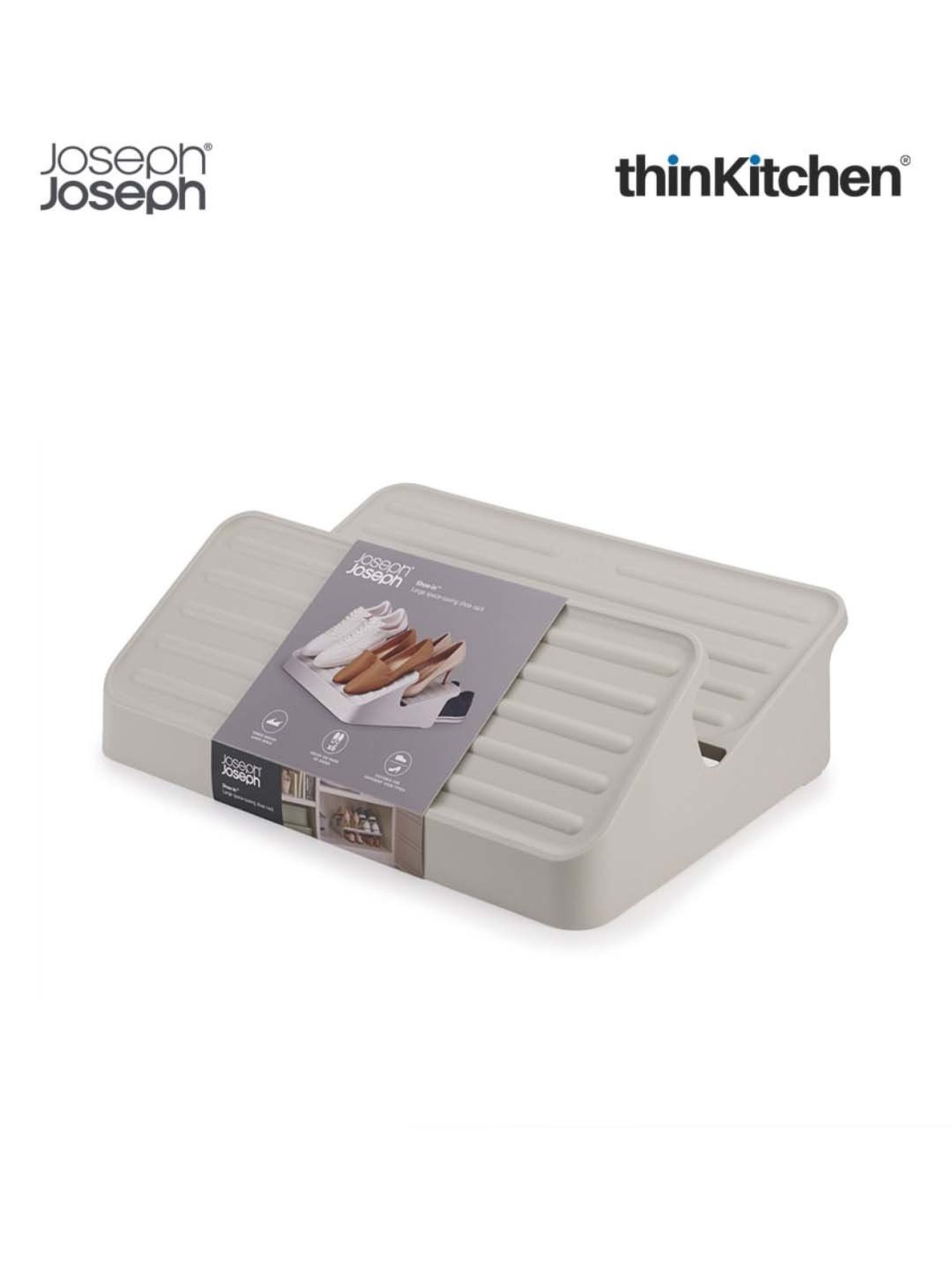 Joseph Joseph Ecru Polypropylene Shoe-In Large Space-Saving Shoe Rack