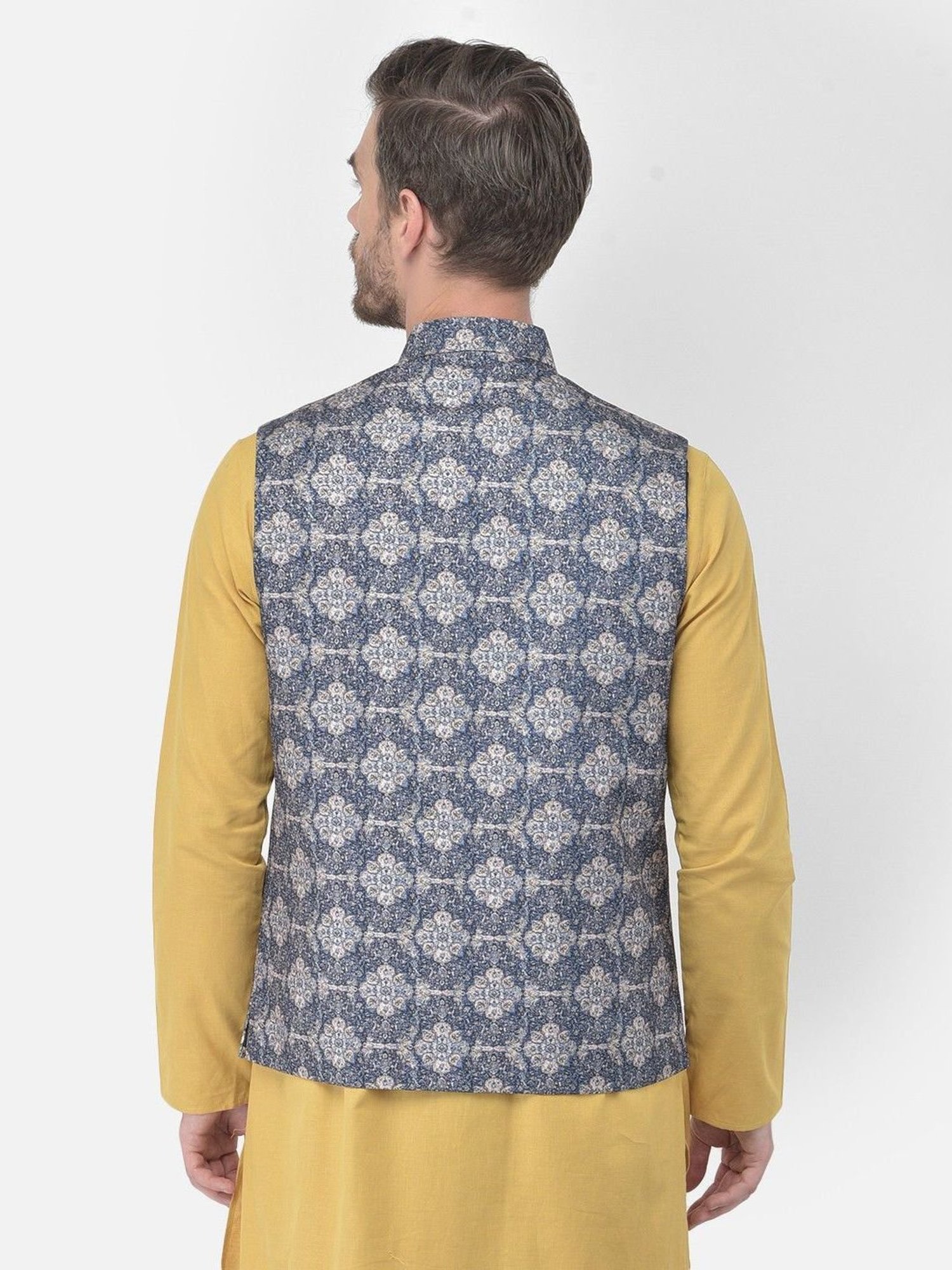 Fabindia Multicolor Regular Fit Printed Cotton Nehru Jacket