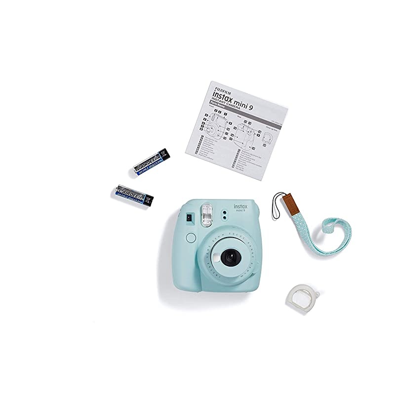 Instax Mini 9 Instant Film Camera Ice Blue Instax Mini Instant Film Twin Pack Instax Mini Rainbow Film Case for Fuji Mini Camera Fuji Instax Accessory Bundle