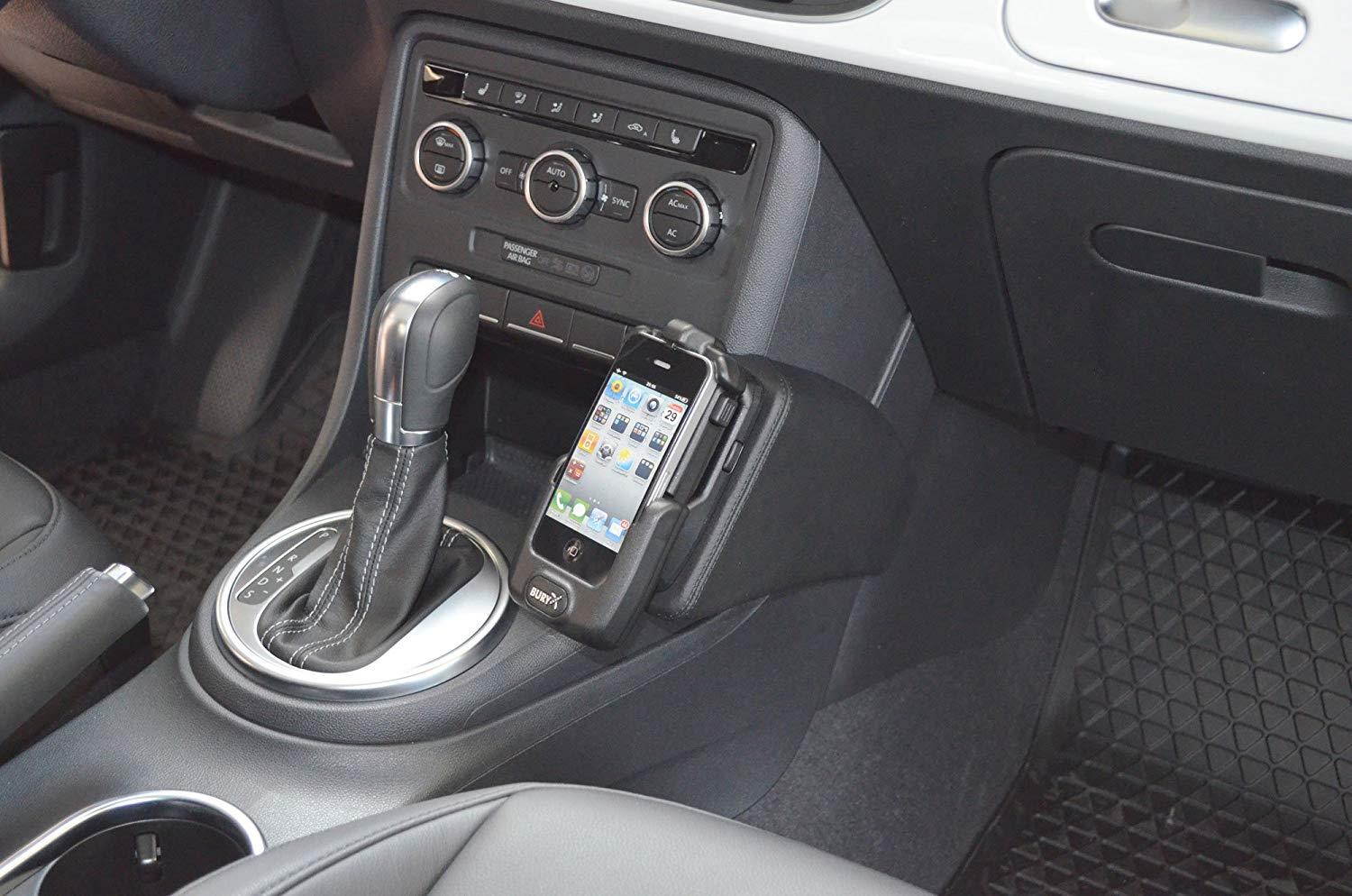 KUDA 096745 Leather Mount Black Compatible with VW Beetle/New Beetle (Since 2012)