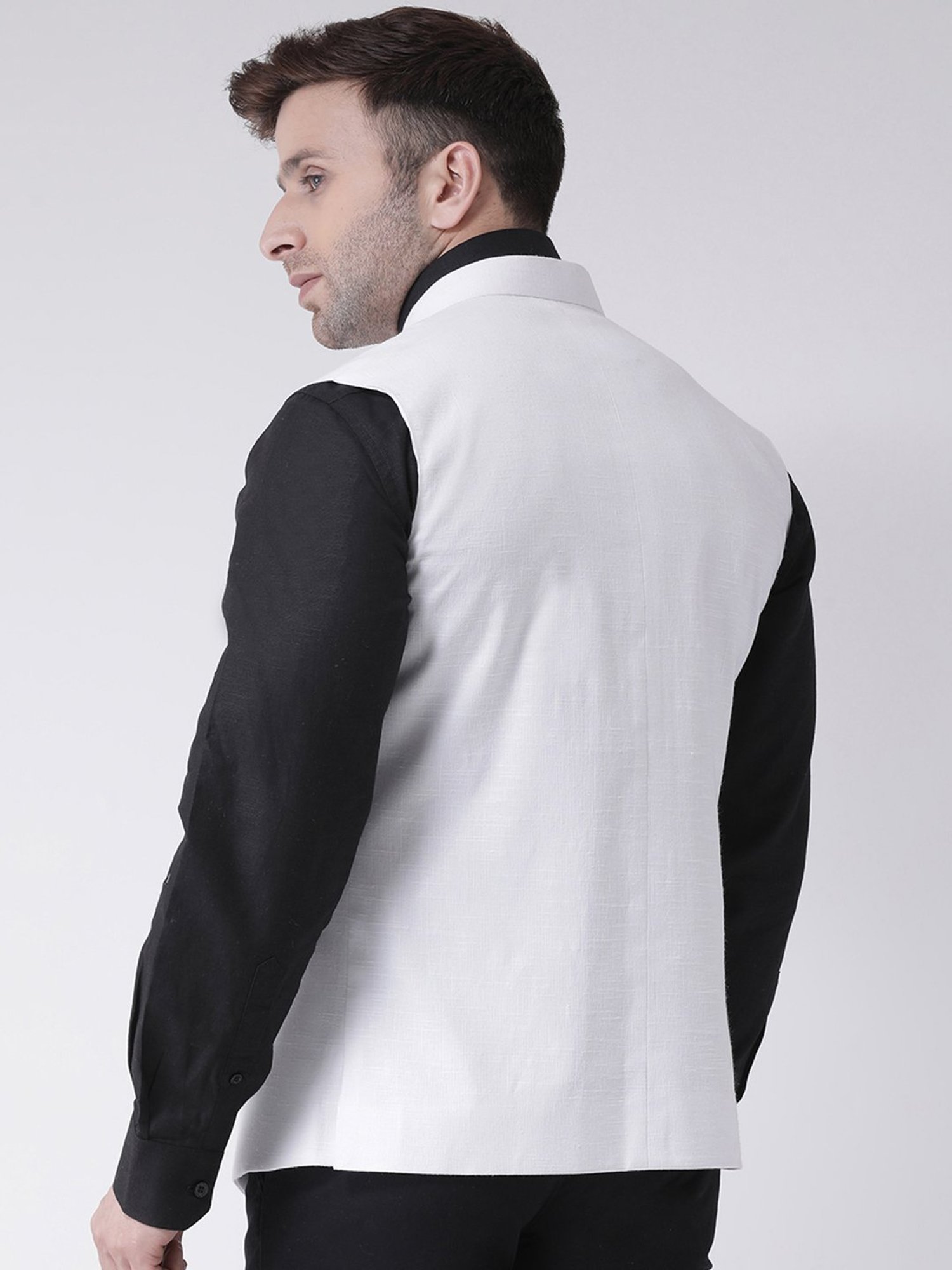 VASTRAMAY Teal Green Regular Fit Printed Nehru Jacket