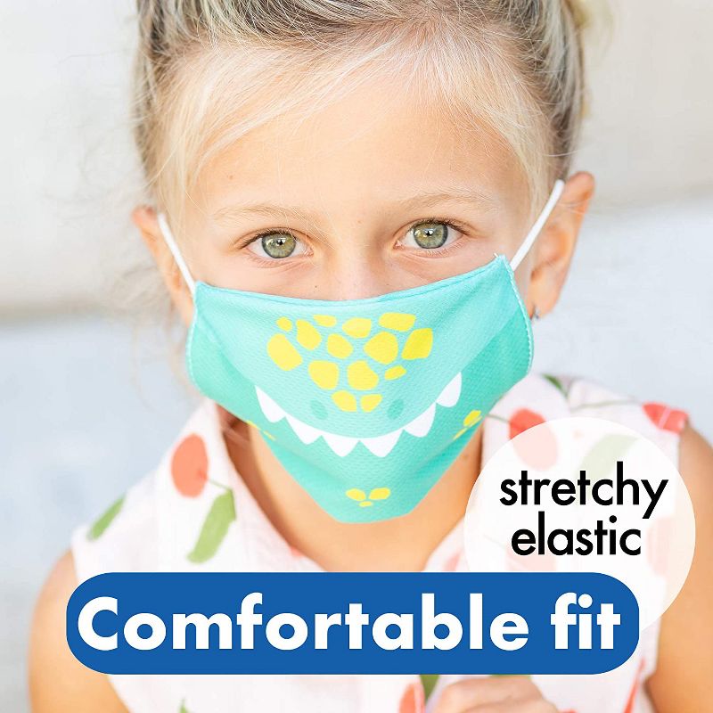 Educational Insights Kids' Face Masks 3-Pack Dinosaur, Tiger, Shark Set