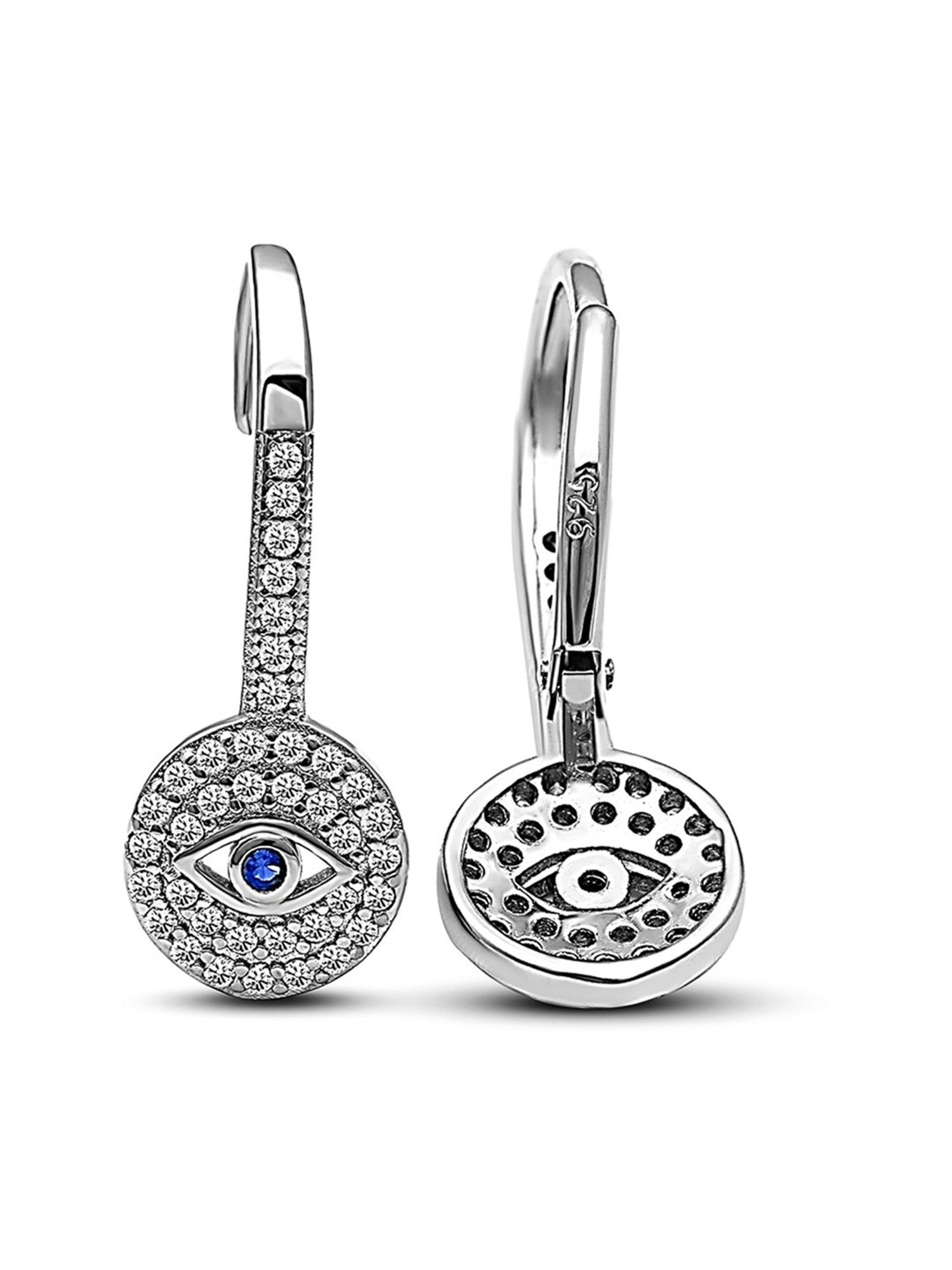 Silberry 92.5 Sterling Silver Evil Eye Drop Earrings for Women