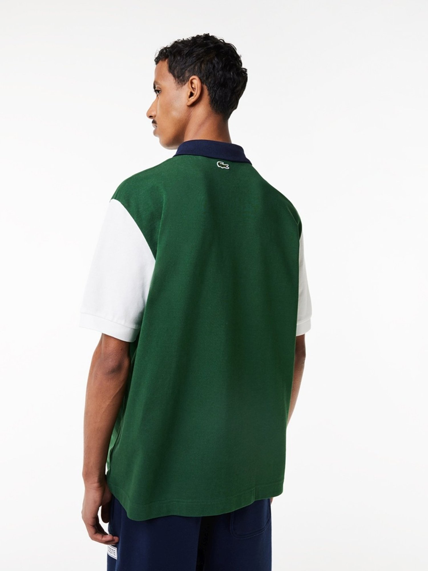 Lacoste Green Cotton Loose Fit Printed Polo T-Shirt