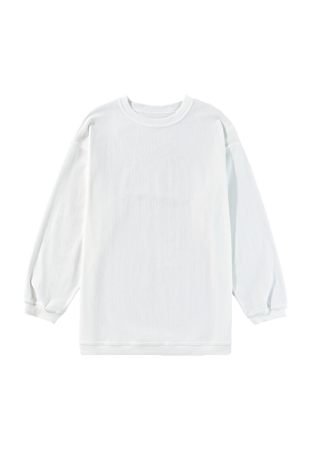 Khaki Plain Drop Shoulder Ribbed Trim Oversized Sweatshirt