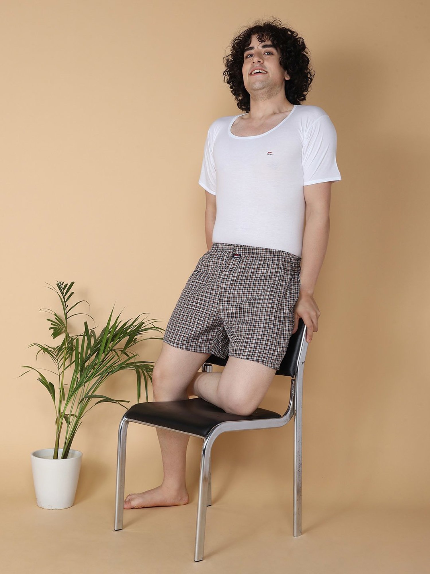 LUX Venus Assorted Check Boxers - Pack of 2