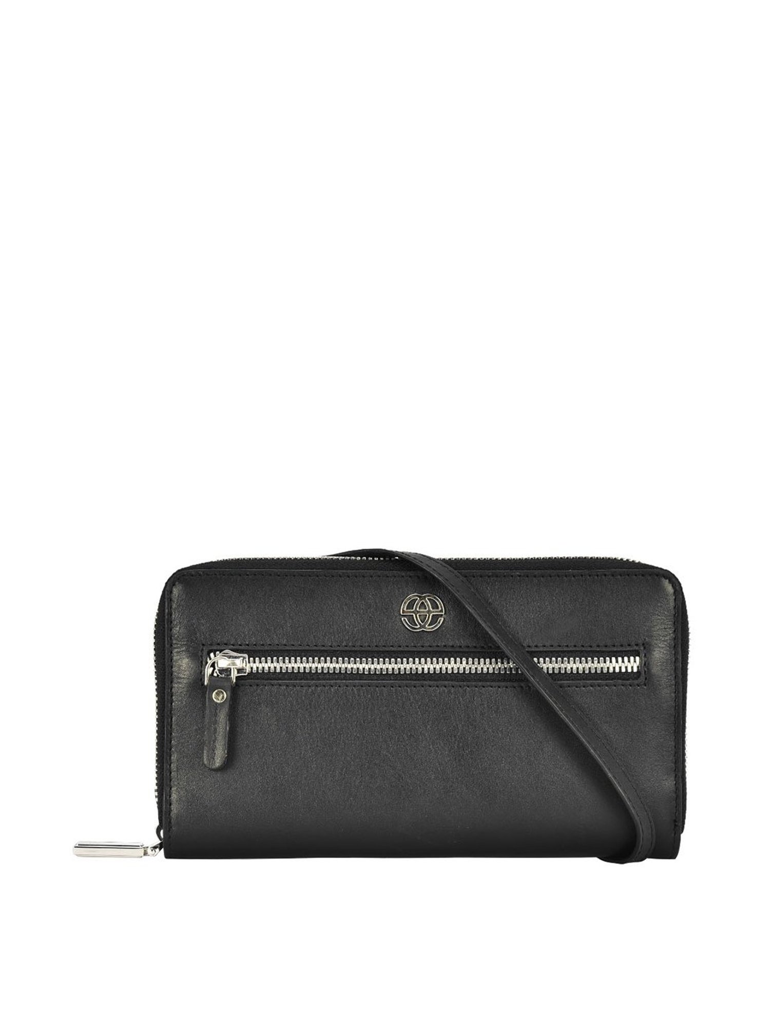 Eske Eloise Black Solid Zip Around Wallet for Women