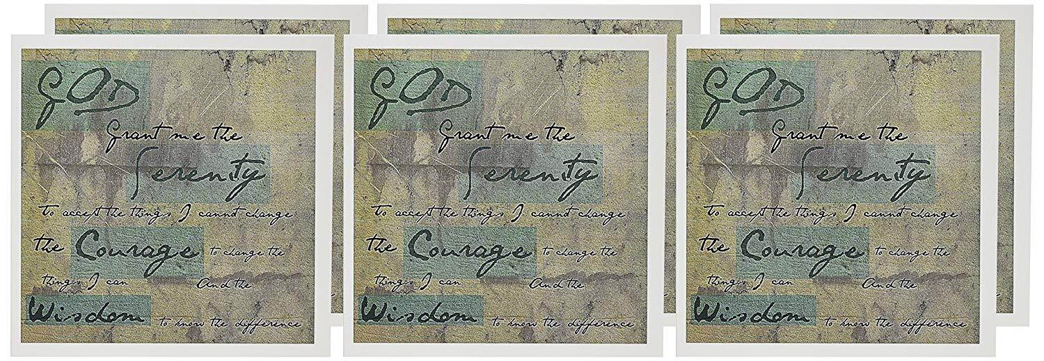 3dRose Serenity Prayer - Inspirational - Spiritual - Greeting Cards, 6 x 6 inches, set of 6 (gc_50568_1)