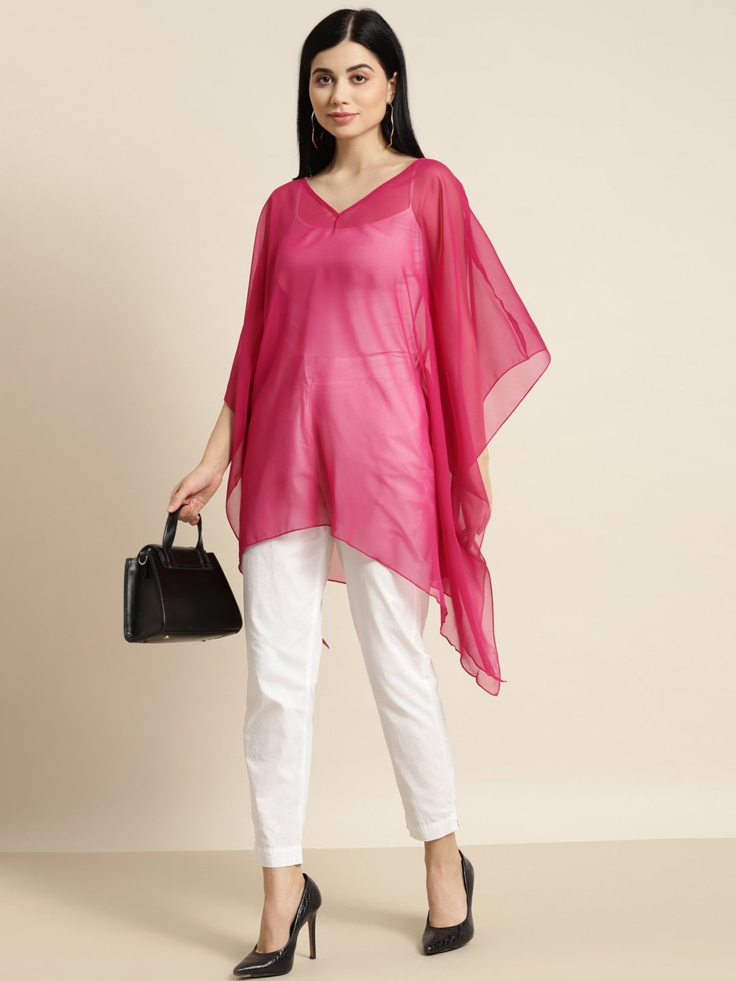 Qurvii Pink Kaftan Top